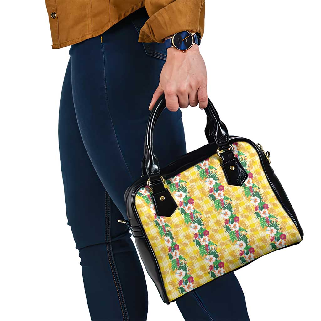 Hawaiian Palaka Shoulder Handbag Hibiscus Pineapple Lei LT9 - Polynesian Pride