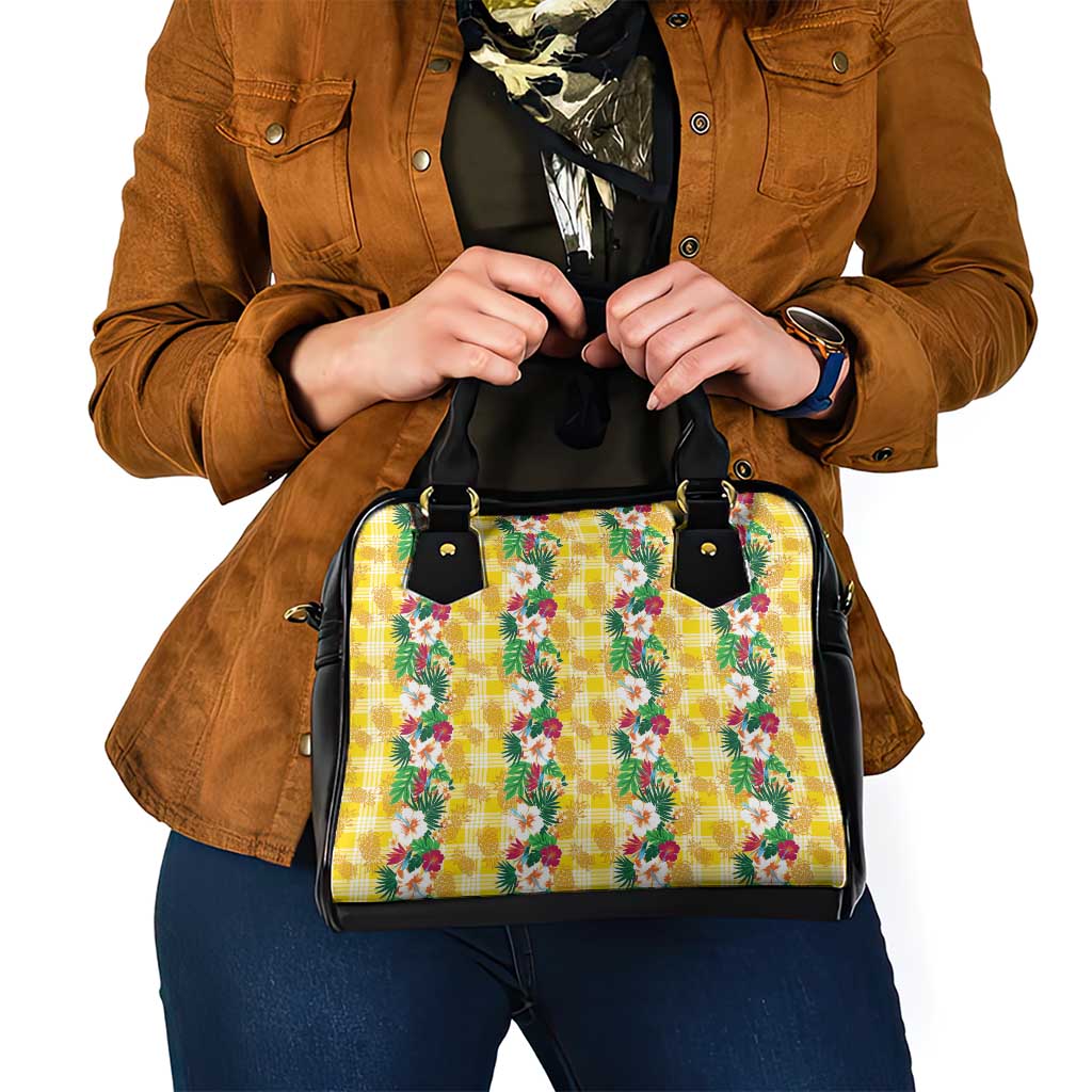 Hawaiian Palaka Shoulder Handbag Hibiscus Pineapple Lei LT9 - Polynesian Pride