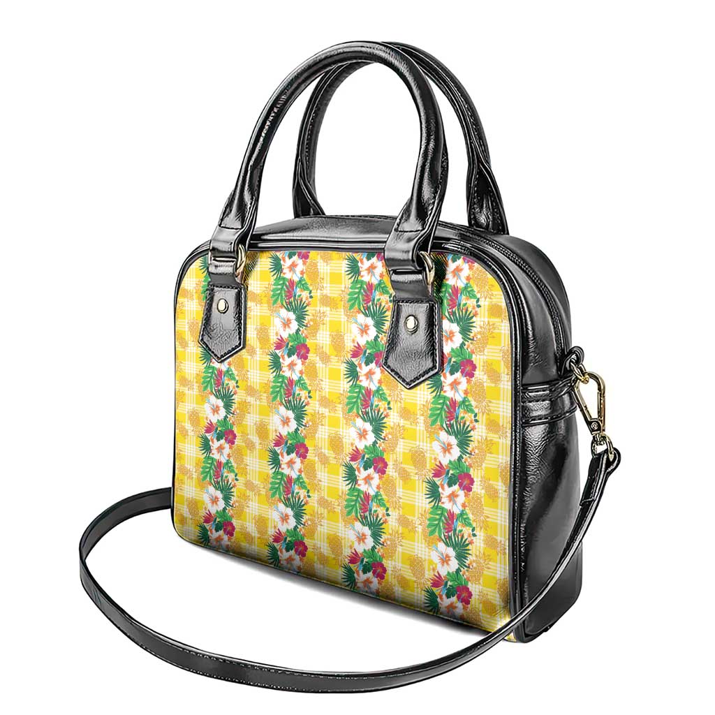 Hawaiian Palaka Shoulder Handbag Hibiscus Pineapple Lei LT9 - Polynesian Pride