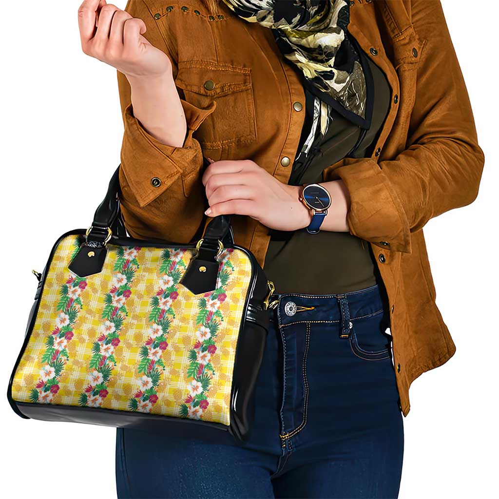 Hawaiian Palaka Shoulder Handbag Hibiscus Pineapple Lei LT9 - Polynesian Pride