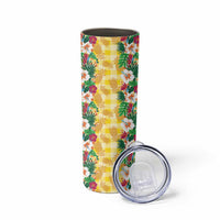 Hawaiian Palaka Skinny Tumbler Hibiscus Pineapple Lei LT9 - Polynesian Pride
