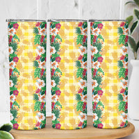 Hawaiian Palaka Skinny Tumbler Hibiscus Pineapple Lei LT9 - Polynesian Pride