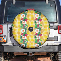 Hawaiian Palaka Spare Tire Cover Hibiscus Pineapple Lei LT9 Yellow - Polynesian Pride