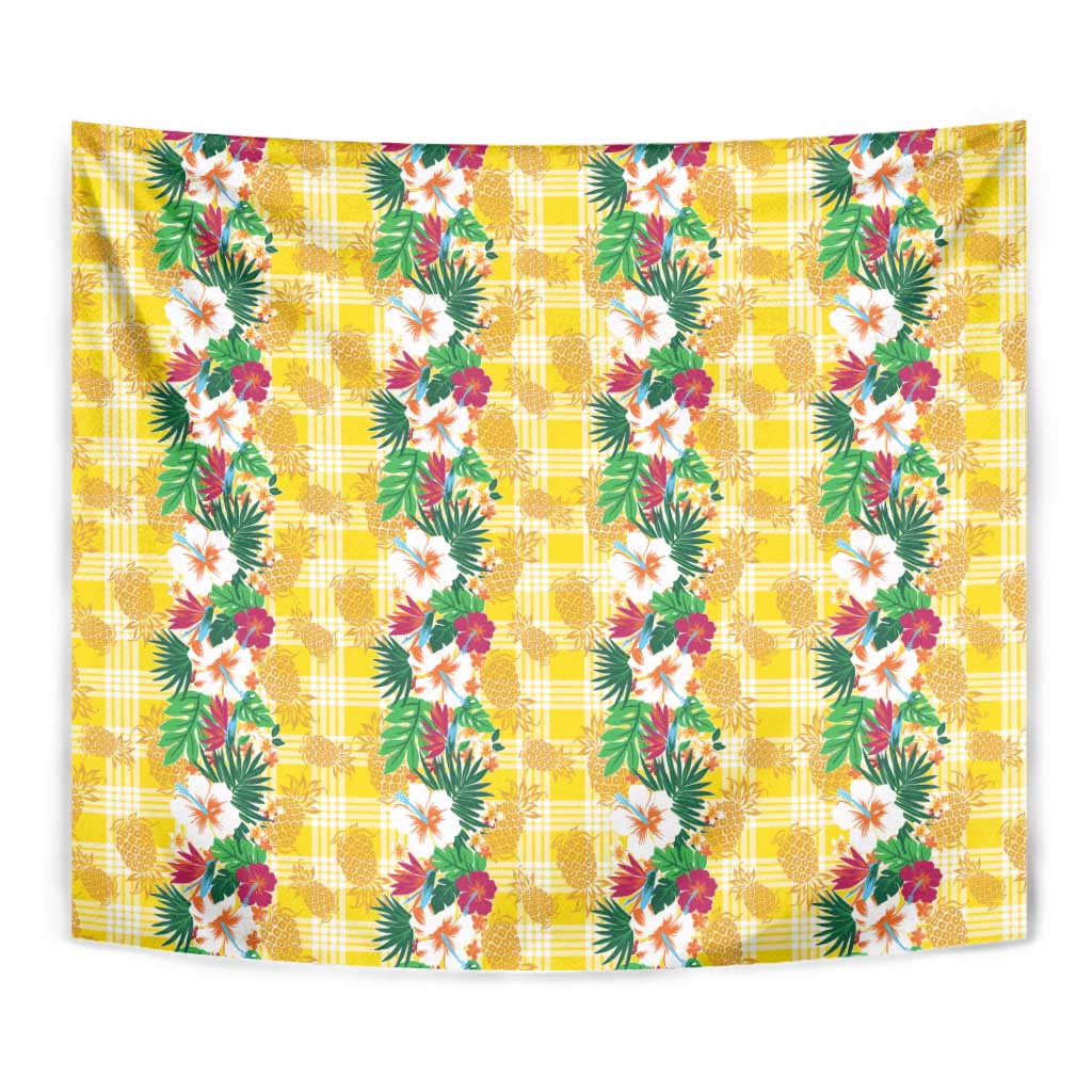 Hawaiian Palaka Tapestry Hibiscus Pineapple Lei LT9 - Polynesian Pride
