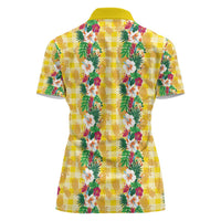 Hawaiian Palaka Women Polo Shirt Hibiscus Pineapple Lei LT9 - Polynesian Pride