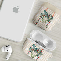 Brown Hawaiian Palaka AirPods Case Kukui Nut Money Lei LT9 - Polynesian Pride