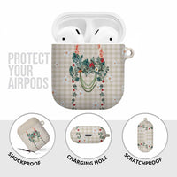 Brown Hawaiian Palaka AirPods Case Kukui Nut Money Lei LT9 - Polynesian Pride