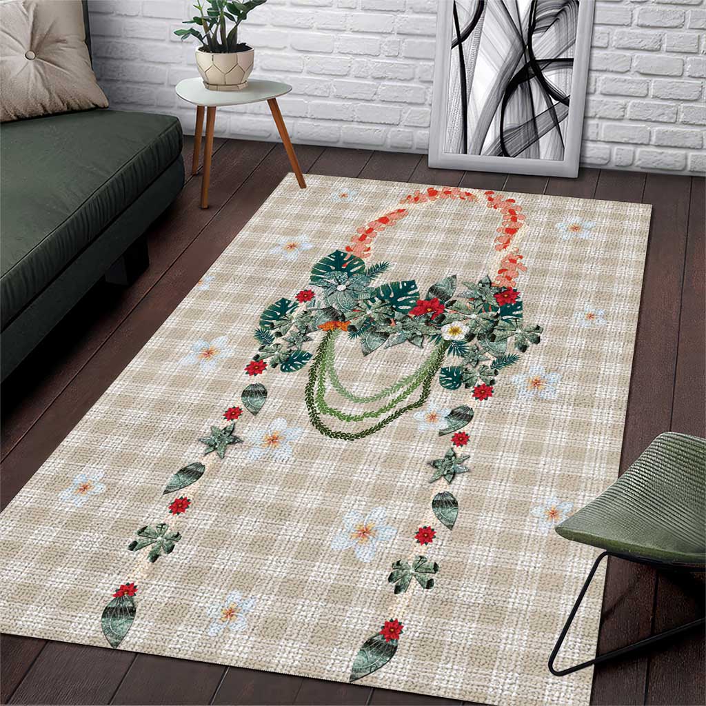 Brown Hawaiian Palaka Area Rug Kukui Nut Money Lei LT9 Brown - Polynesian Pride