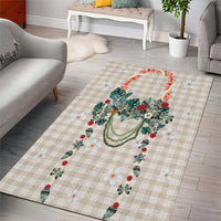 Brown Hawaiian Palaka Area Rug Kukui Nut Money Lei LT9 - Polynesian Pride