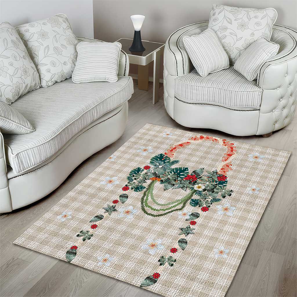 Brown Hawaiian Palaka Area Rug Kukui Nut Money Lei LT9 - Polynesian Pride