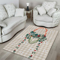 Brown Hawaiian Palaka Area Rug Kukui Nut Money Lei LT9 - Polynesian Pride