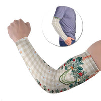 Brown Hawaiian Palaka Arm Sleeves Kukui Nut Money Lei LT9 Set of 2 Brown - Polynesian Pride