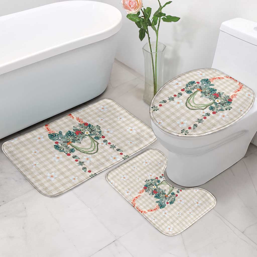 Brown Hawaiian Palaka Bathroom Set Kukui Nut Money Lei LT9 - Polynesian Pride