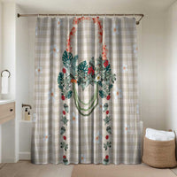 Brown Hawaiian Palaka Bathroom Set Kukui Nut Money Lei LT9 Shower Curtain Only Brown - Polynesian Pride