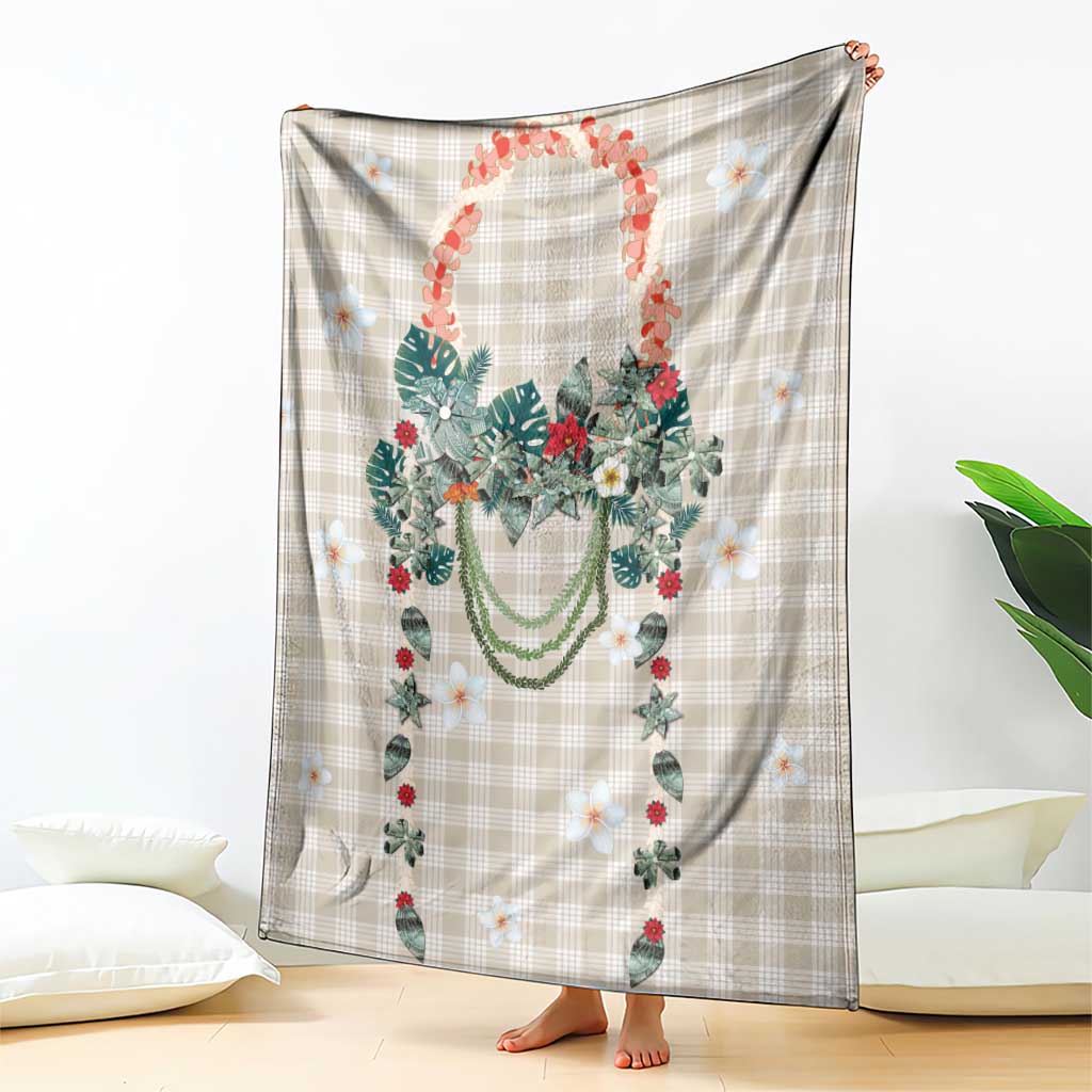 Brown Hawaiian Palaka Blanket Kukui Nut Money Lei LT9 - Polynesian Pride