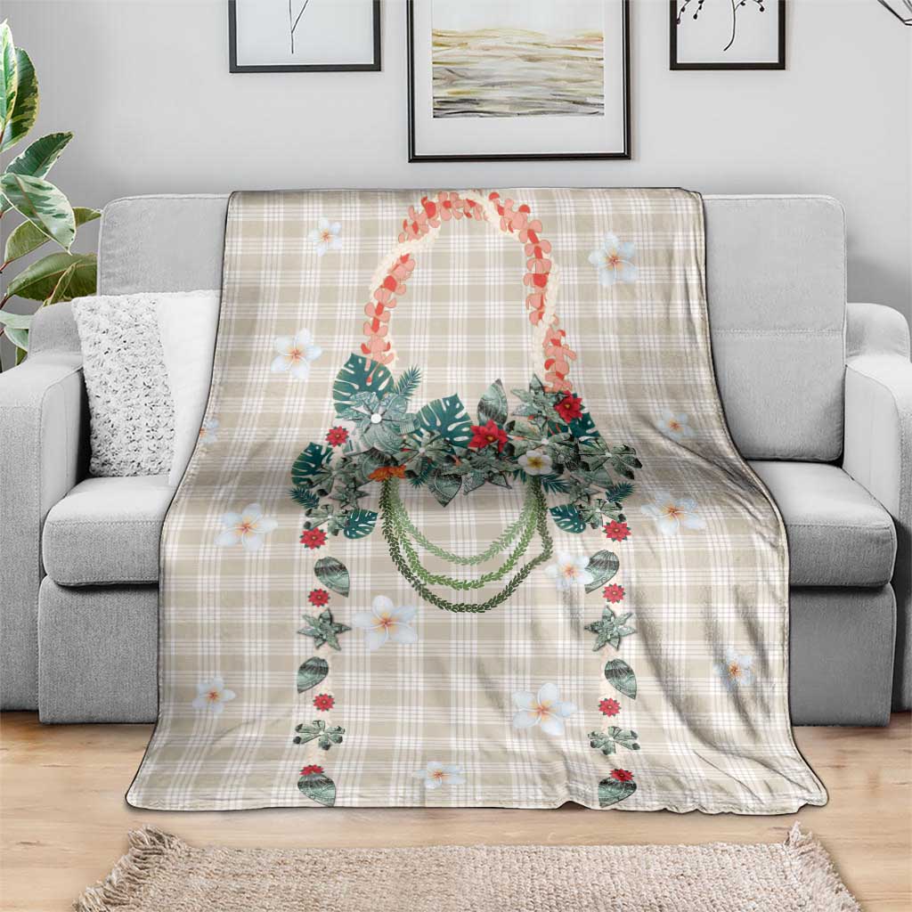Brown Hawaiian Palaka Blanket Kukui Nut Money Lei LT9 - Polynesian Pride