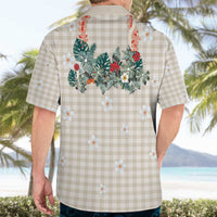 Brown Hawaiian Palaka Hawaiian Shirt Kukui Nut Money Lei LT9 - Polynesian Pride