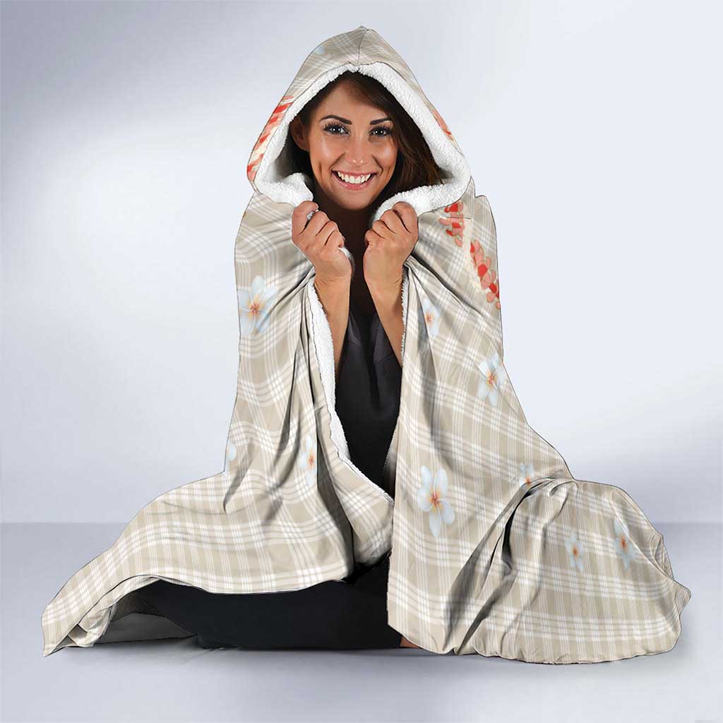 Brown Hawaiian Palaka Hooded Blanket Kukui Nut Money Lei LT9 - Polynesian Pride