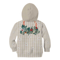 Brown Hawaiian Palaka Kid Hoodie Kukui Nut Money Lei LT9 - Polynesian Pride
