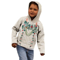 Brown Hawaiian Palaka Kid Hoodie Kukui Nut Money Lei LT9 - Polynesian Pride