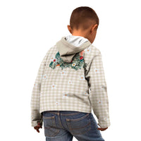 Brown Hawaiian Palaka Kid Hoodie Kukui Nut Money Lei LT9 - Polynesian Pride