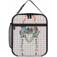 Brown Hawaiian Palaka Lunch Bag Kukui Nut Money Lei LT9 10.2 × 8.3 × 4.3 inch Brown - Polynesian Pride