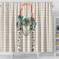 Brown Hawaiian Palaka Shower Curtain Kukui Nut Money Lei LT9 - Polynesian Pride