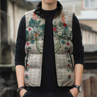 Brown Hawaiian Palaka Sleeveless Puffer Jacket Kukui Nut Money Lei LT9 - Polynesian Pride
