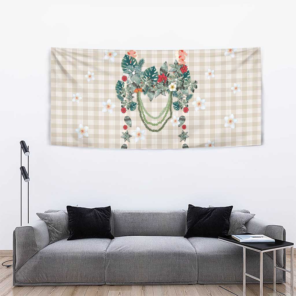 Brown Hawaiian Palaka Tapestry Kukui Nut Money Lei LT9 - Polynesian Pride