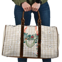 Brown Hawaiian Palaka Travel Bag Kukui Nut Money Lei LT9 Brown - Polynesian Pride