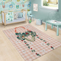 Peach Hawaiian Palaka Area Rug Kukui Nut Money Lei LT9 - Polynesian Pride