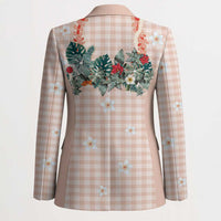 Peach Hawaiian Palaka Blazer Kukui Nut Money Lei LT9 - Polynesian Pride