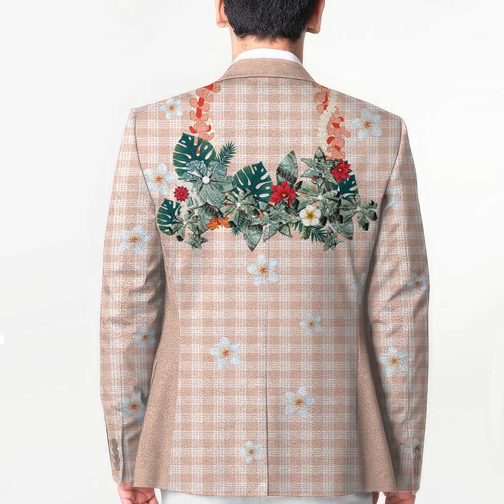 Peach Hawaiian Palaka Blazer Kukui Nut Money Lei LT9 - Polynesian Pride