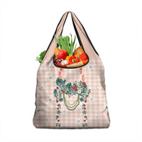 Peach Hawaiian Palaka Grocery Bag Kukui Nut Money Lei LT9 1-pack One Size Peach - Polynesian Pride