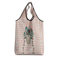 Peach Hawaiian Palaka Grocery Bag Kukui Nut Money Lei LT9 - Polynesian Pride