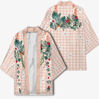 Peach Hawaiian Palaka Kimono Kukui Nut Money Lei LT9 - Polynesian Pride