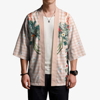 Peach Hawaiian Palaka Kimono Kukui Nut Money Lei LT9 - Polynesian Pride