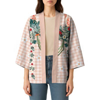 Peach Hawaiian Palaka Kimono Kukui Nut Money Lei LT9 - Polynesian Pride