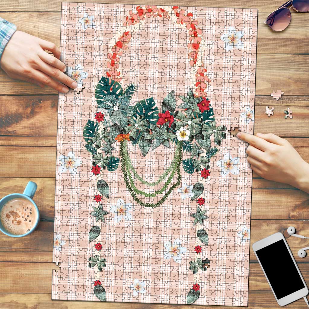 Peach Hawaiian Palaka Puzzle Kukui Nut Money Lei LT9 Peach - Polynesian Pride
