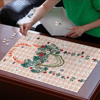 Peach Hawaiian Palaka Puzzle Kukui Nut Money Lei LT9 - Polynesian Pride
