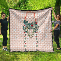 Peach Hawaiian Palaka Quilt Kukui Nut Money Lei LT9 - Polynesian Pride