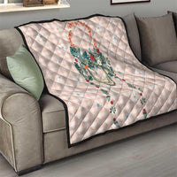 Peach Hawaiian Palaka Quilt Kukui Nut Money Lei LT9 - Polynesian Pride