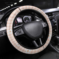 Peach Hawaiian Palaka Steering Wheel Cover Kukui Nut Money Lei LT9 Universal Fit Peach - Polynesian Pride
