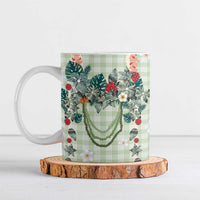 Sage Green Hawaiian Palaka Ceramic Mug Kukui Nut Money Lei LT9 Green - Polynesian Pride
