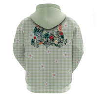 Sage Green Hawaiian Palaka Hoodie Kukui Nut Money Lei LT9 - Polynesian Pride