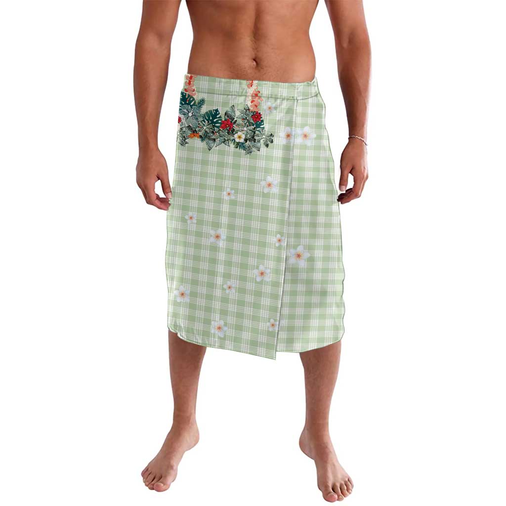 Sage Green Hawaiian Palaka Lavalava Kukui Nut Money Lei LT9 Green - Polynesian Pride