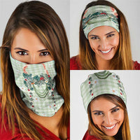 Sage Green Hawaiian Palaka Neck Gaiter Kukui Nut Money Lei LT9 - Polynesian Pride