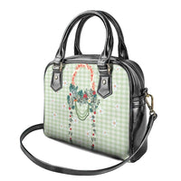 Sage Green Hawaiian Palaka Shoulder Handbag Kukui Nut Money Lei LT9 - Polynesian Pride