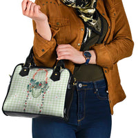 Sage Green Hawaiian Palaka Shoulder Handbag Kukui Nut Money Lei LT9 - Polynesian Pride