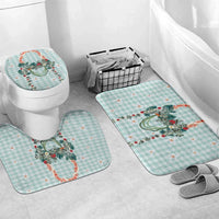 Turquoise Hawaiian Palaka Bathroom Set Kukui Nut Money Lei LT9 Mat Set Only (3 pcs) One Size Turquoise - Polynesian Pride